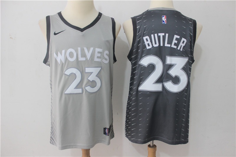 Men Minnesota Timberwolves #23 Butler Grey Game Nike NBA Jerseys->minnesota timberwolves->NBA Jersey